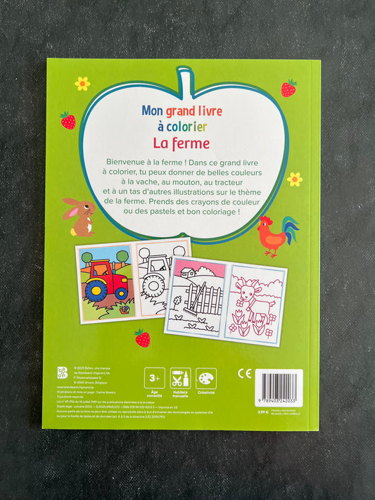 Mon grand livre à colorier - la ferme