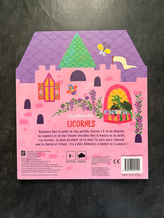 Livre à jouer avec des magnets - le palais des licornes