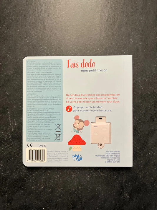 Livre sonore - Fais dodo mon petit trésor | Dès 0 an