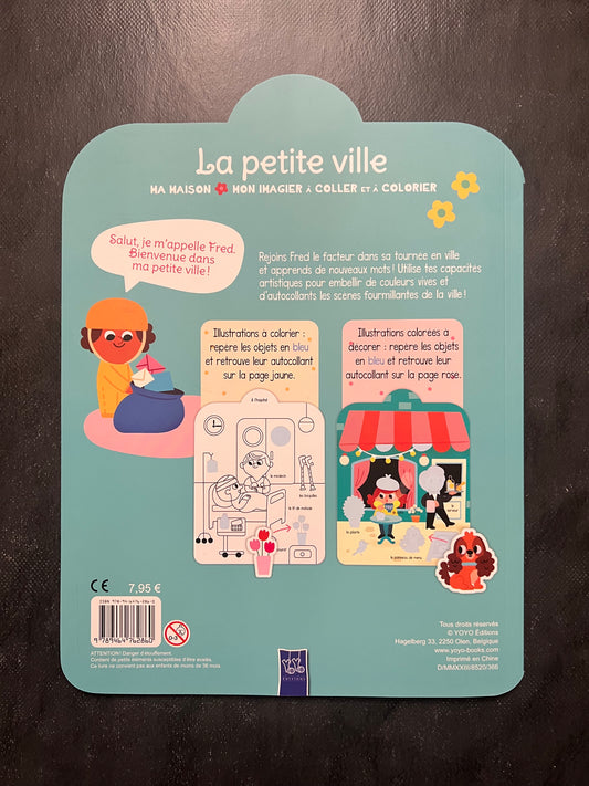 Mon imagier à coller et à colorier - la petite ville