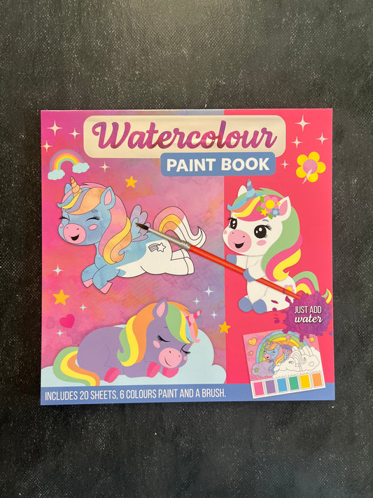 Watercolor paint book - licornes