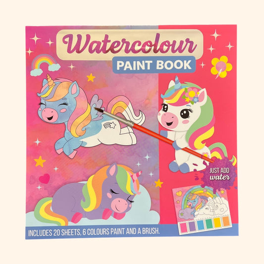 Watercolor Paint Book - Licornes | Cahier de peinture à l'aquarelle 5-8 ans