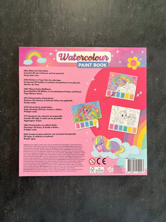 Watercolor paint book - licornes