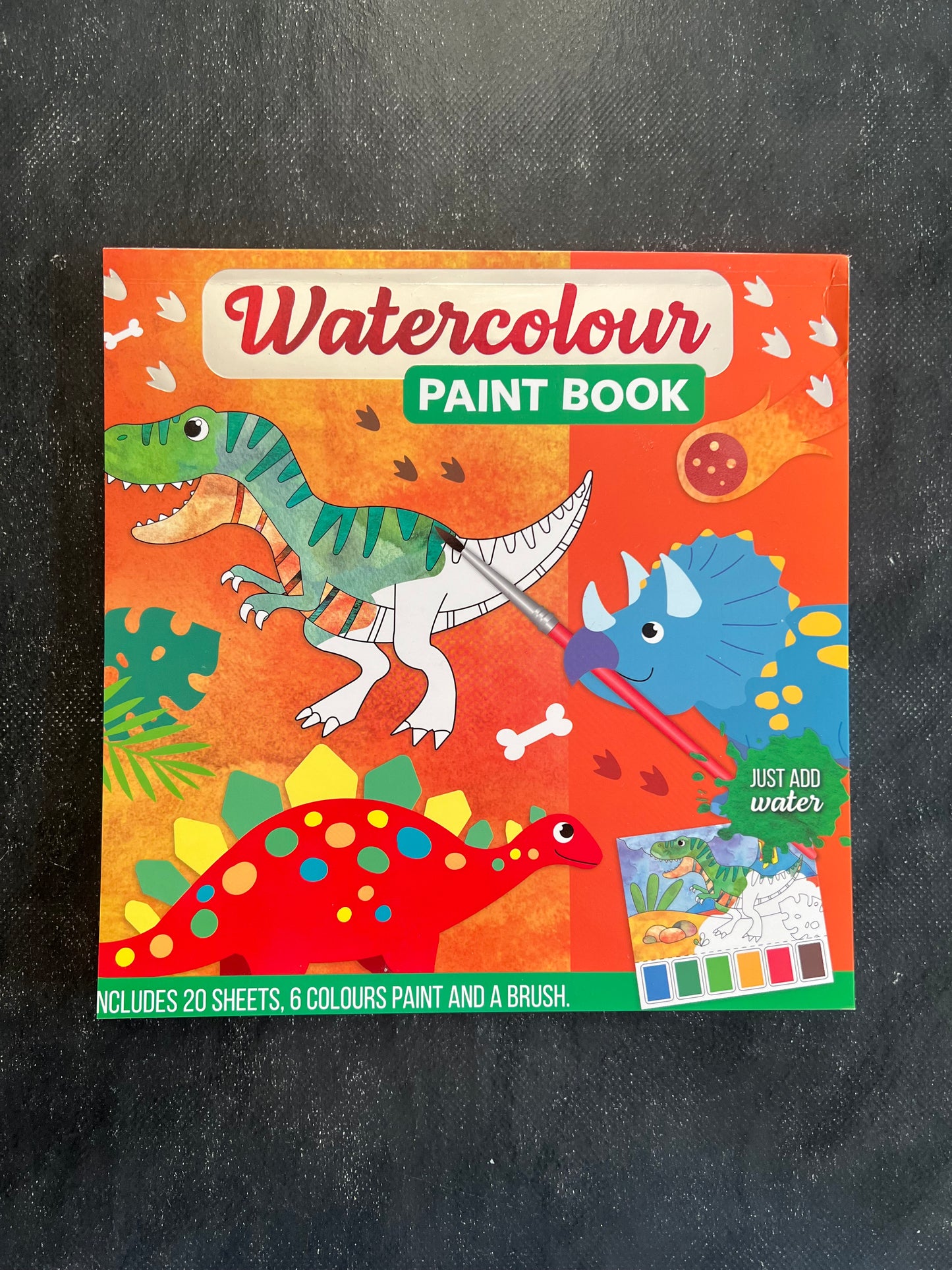 Watercolor paint book - dinosaures