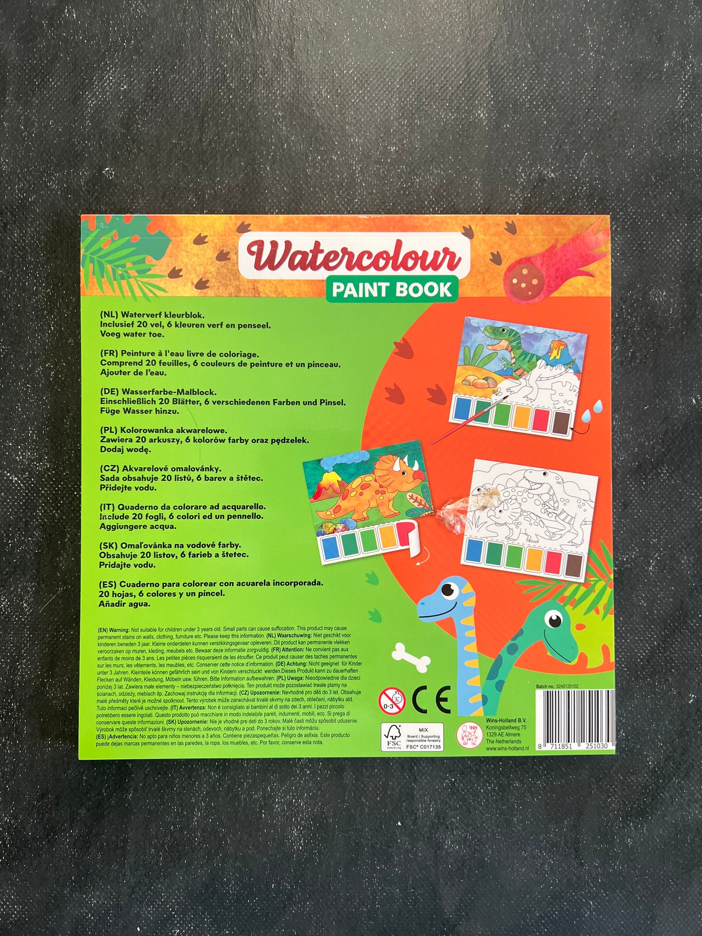 Watercolor paint book - dinosaures