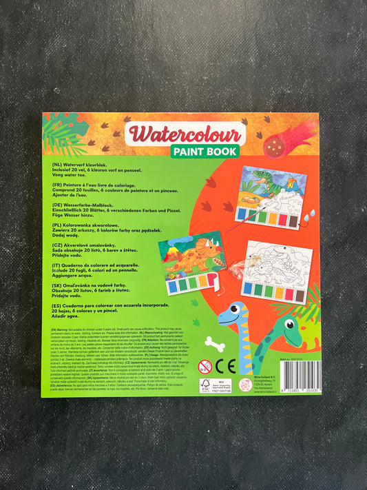 Watercolor paint book - dinosaures