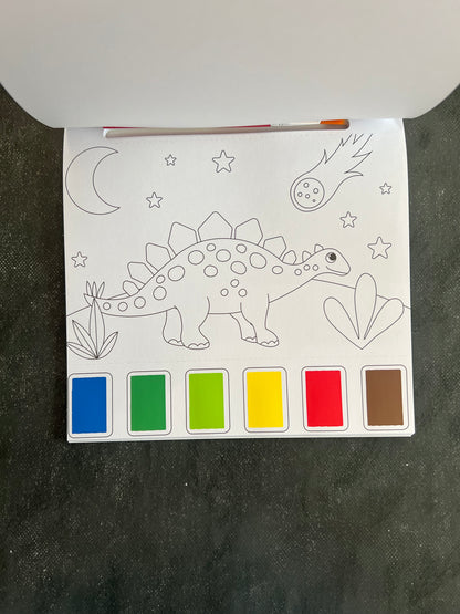 Watercolor paint book - dinosaures