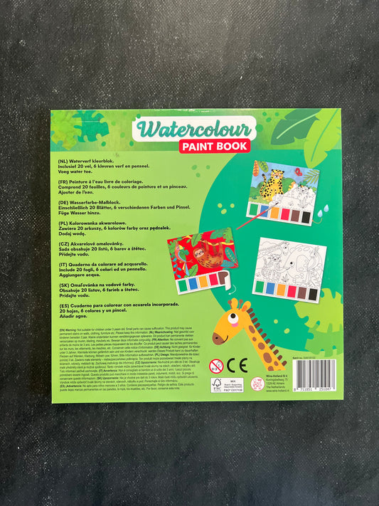 Watercolor paint book - animaux de la jungle