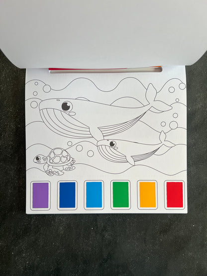 Watercolor paint book - animaux des mers