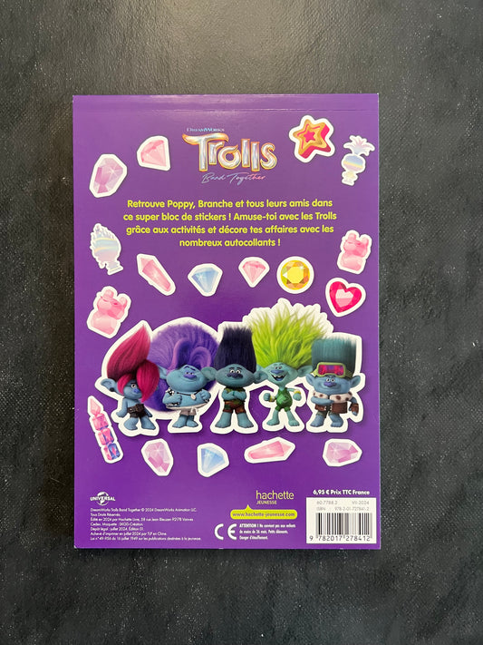 Mon bloc de stickers - les trolls