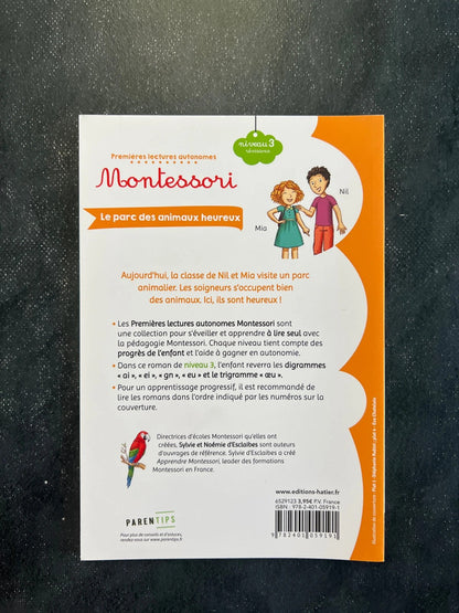 Premières lectures autonomes montessori - le parc des animaux heureux