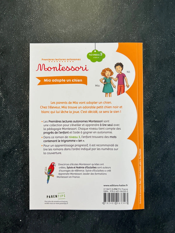 Mia adopte un chien - Premières lectures autonomes Montessori niveau 3 (6-7 ans)