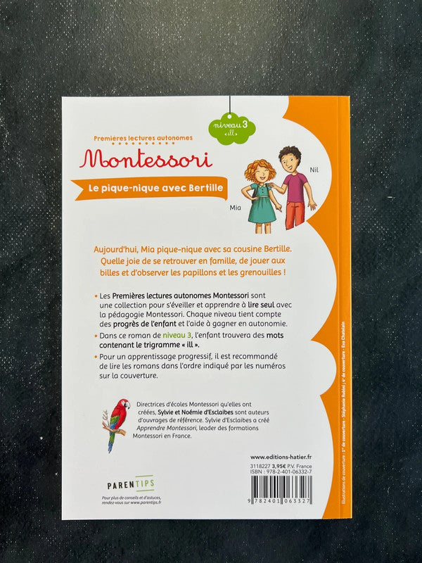 Premières lectures autonomes montessori - le pique-nique avec Bertille