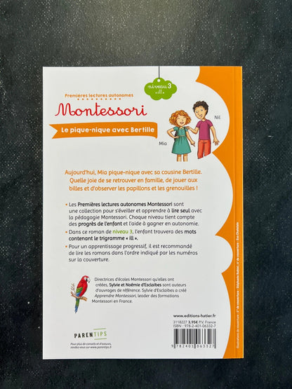 Premières lectures autonomes montessori - le pique-nique avec Bertille