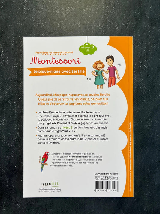 Premières lectures autonomes montessori - le pique-nique avec Bertille