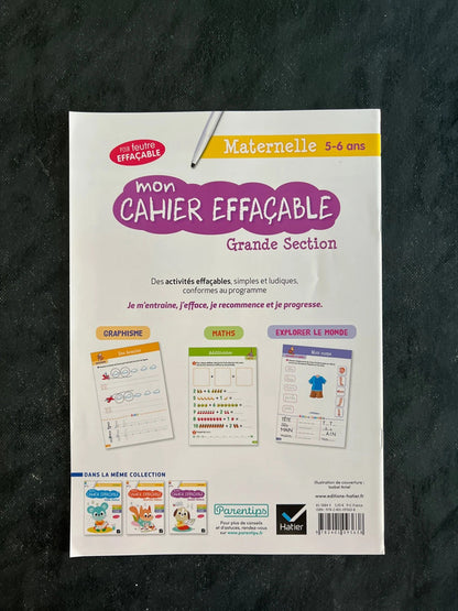 Mon cahier effaçable - grande section