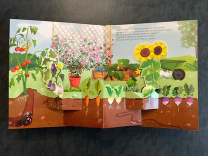 Livre en relief - dans le jardin