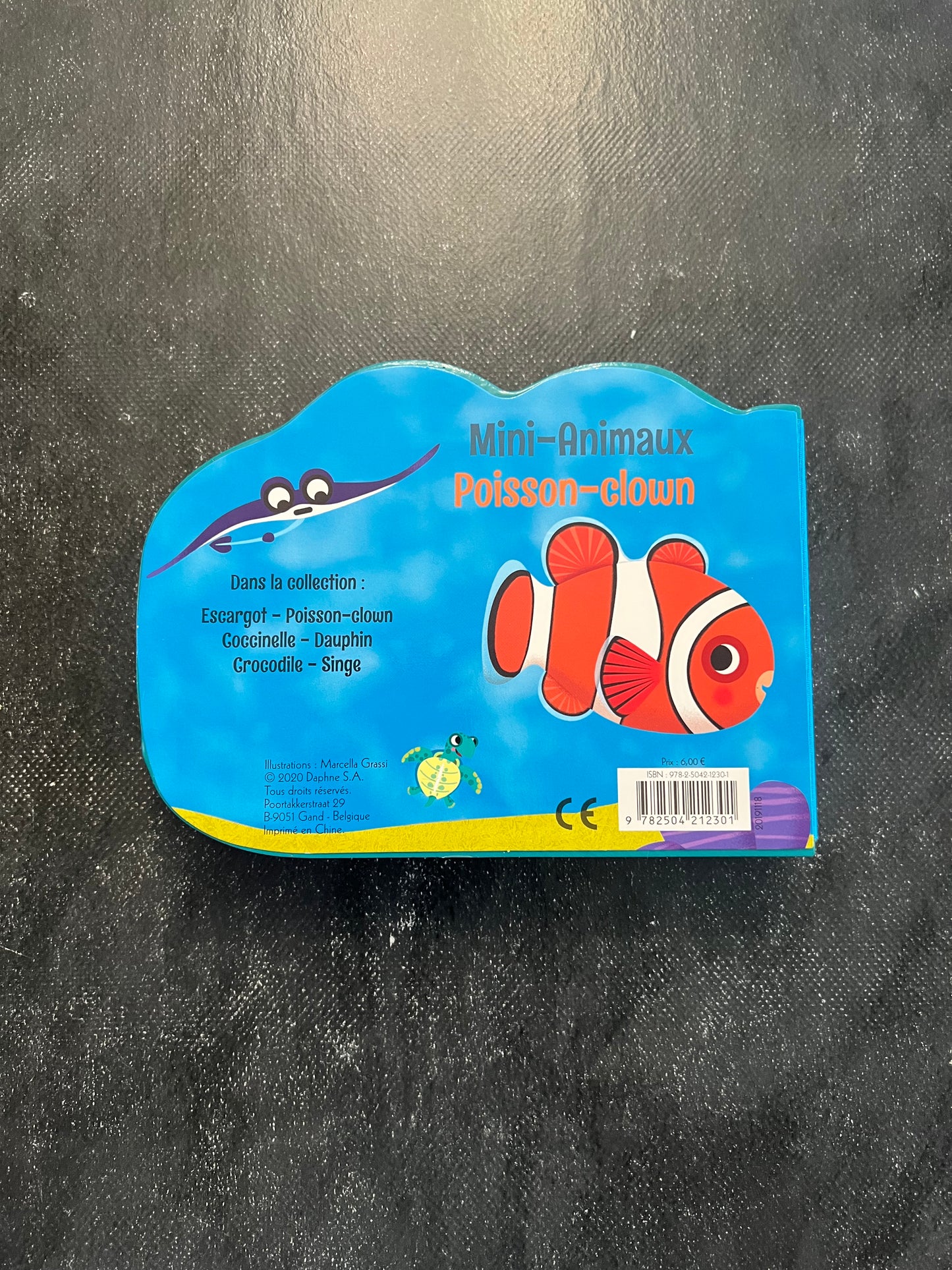 Livre cartonné mini animaux - poisson-clown