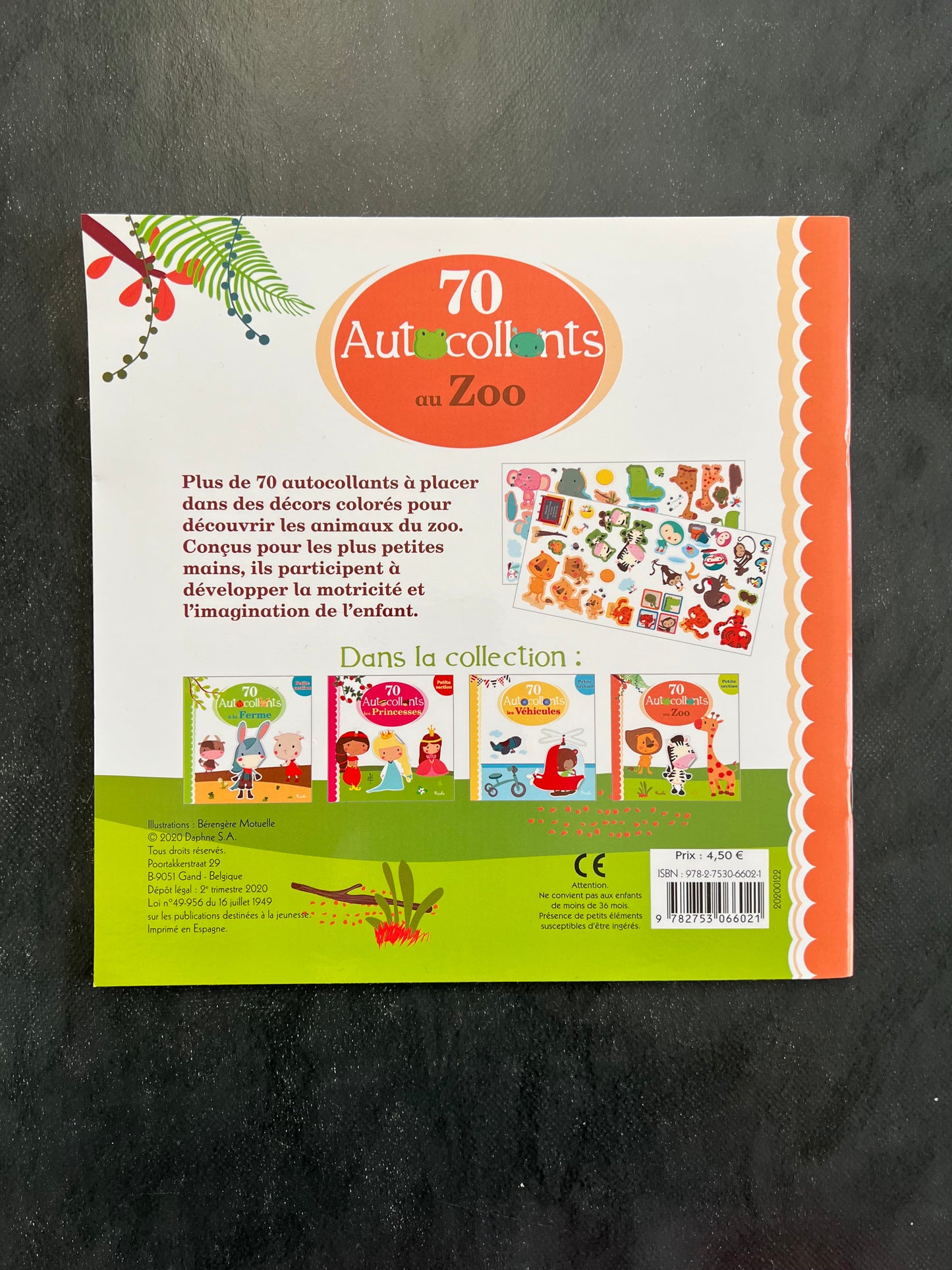 70 autocollants - au zoo