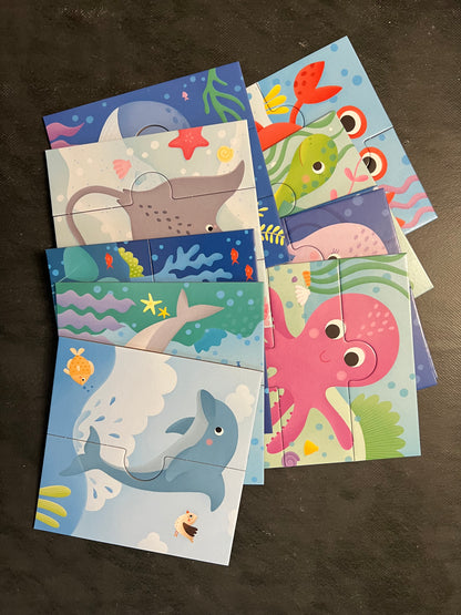 Puzzles progressifs - les animaux des mers