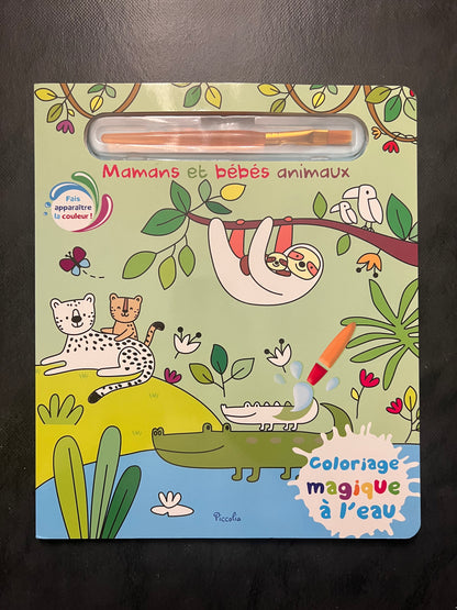 Coloriage magique à l'eau - mamans et bébés animaux