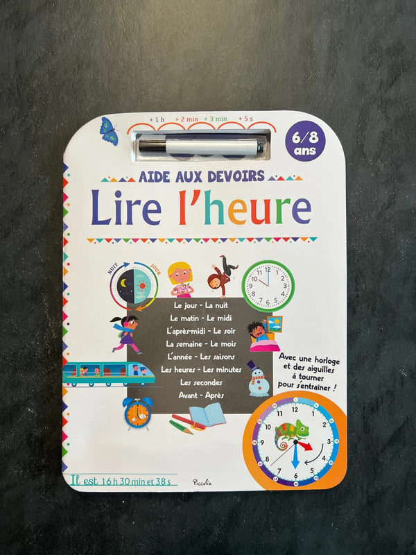 Aide aux devoirs - lire l’heure