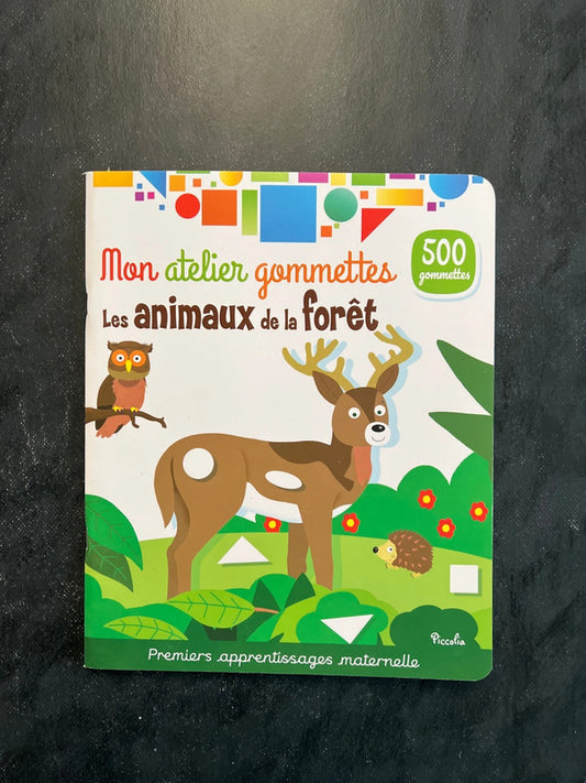 Livre de gommettes - les animaux de la forêt