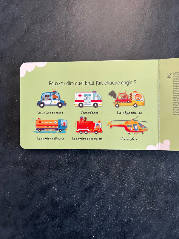 Livre sonore - les véhicules de secours