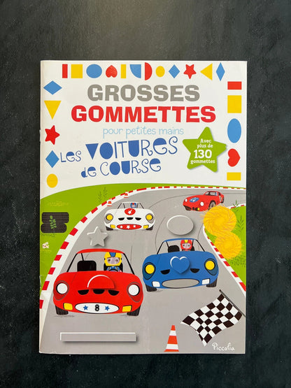Livre de gommettes - les voitures de course