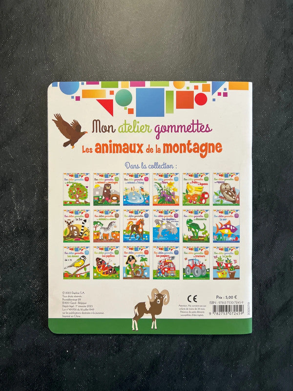 Livre de gommettes - les animaux de la montagne