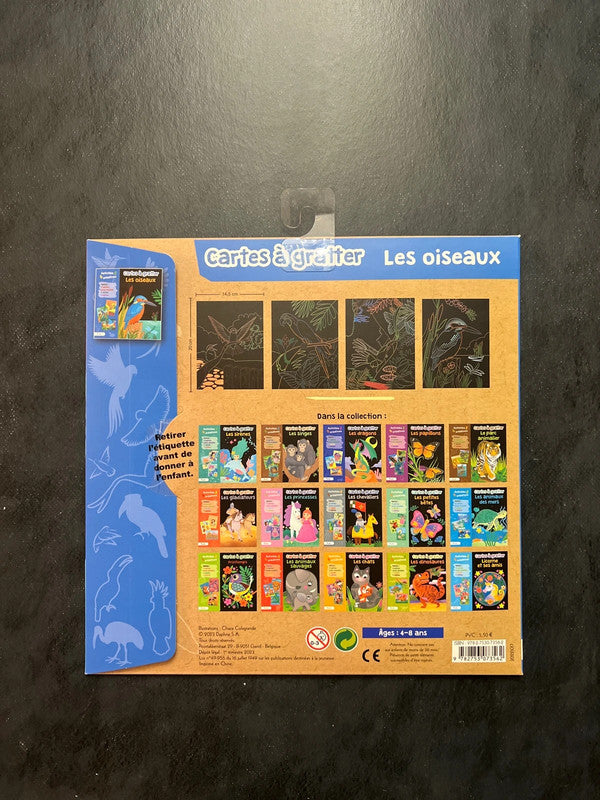 Cartes à gratter - les oiseaux