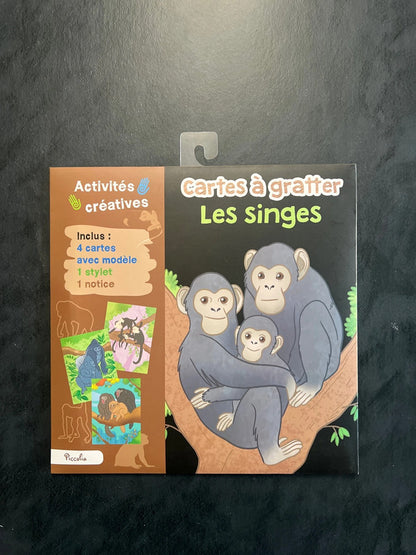 Cartes à gratter - les singes