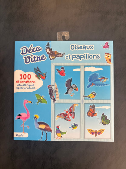 Déco vitre - Oiseaux et papillons
