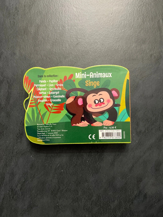 Livre cartonné mini animaux - singe