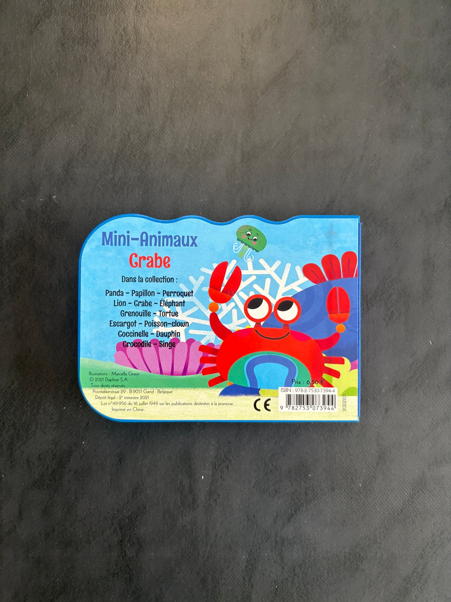 Livre cartonné mini animaux - Crabe