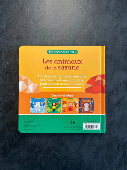 Livre à toucher - les animaux de la savane
