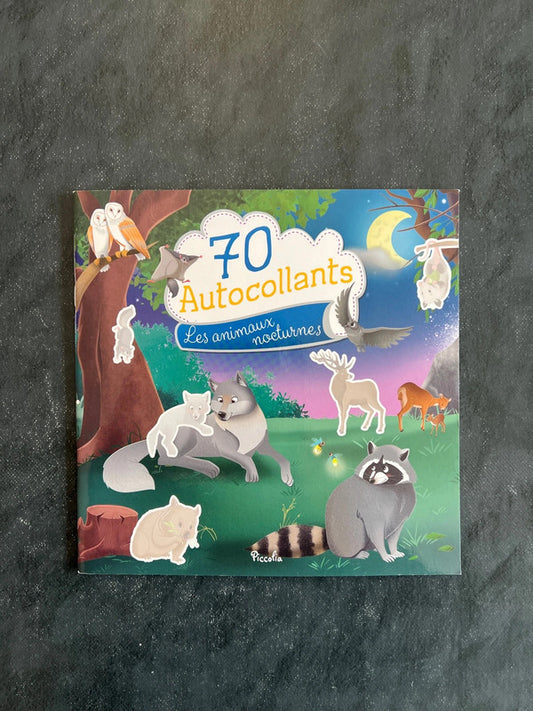 70 autocollants - les animaux nocturnes