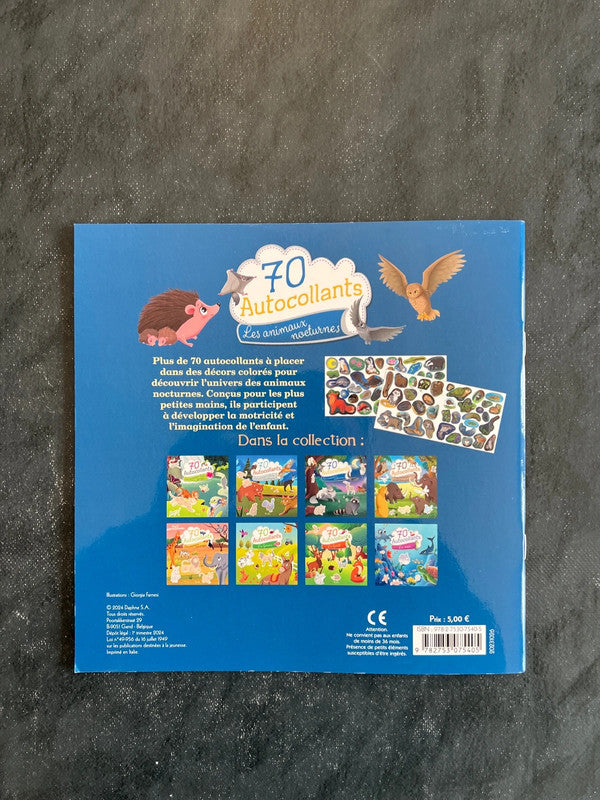 70 autocollants - les animaux nocturnes