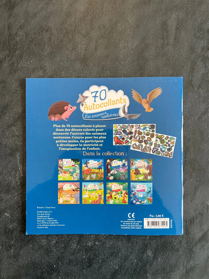 70 autocollants - les animaux nocturnes