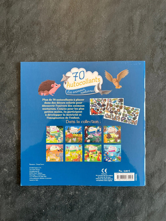 70 autocollants - les animaux nocturnes