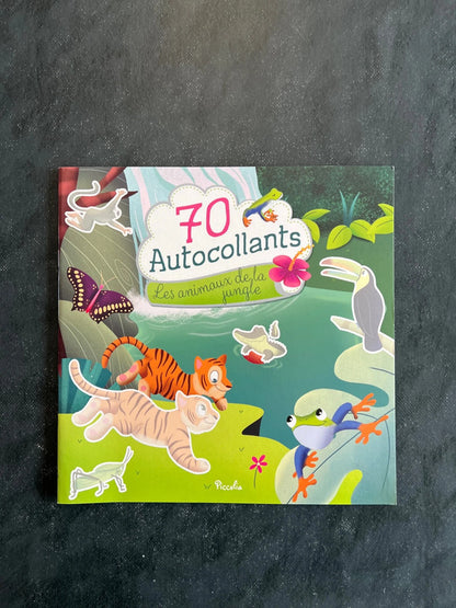 70 autocollants - les animaux de la jungle