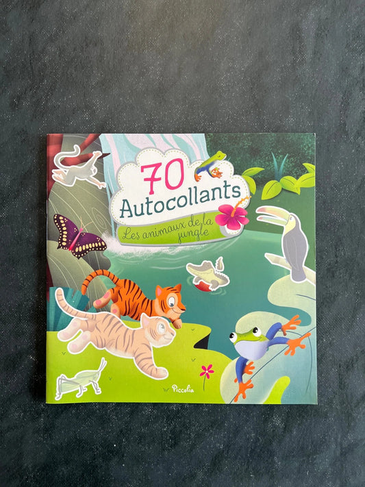 70 autocollants - les animaux de la jungle
