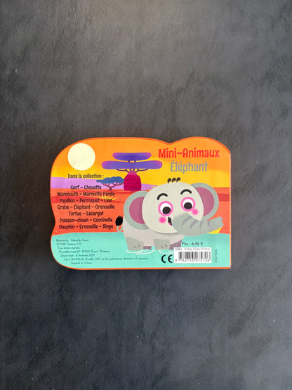 Livre cartonné mini animaux - éléphant