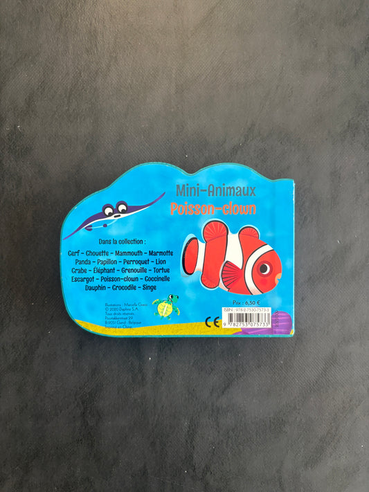 Livre cartonné mini animaux - poisson-clown