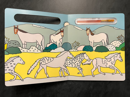 Coloriage magique à l'eau - les chevaux et poneys