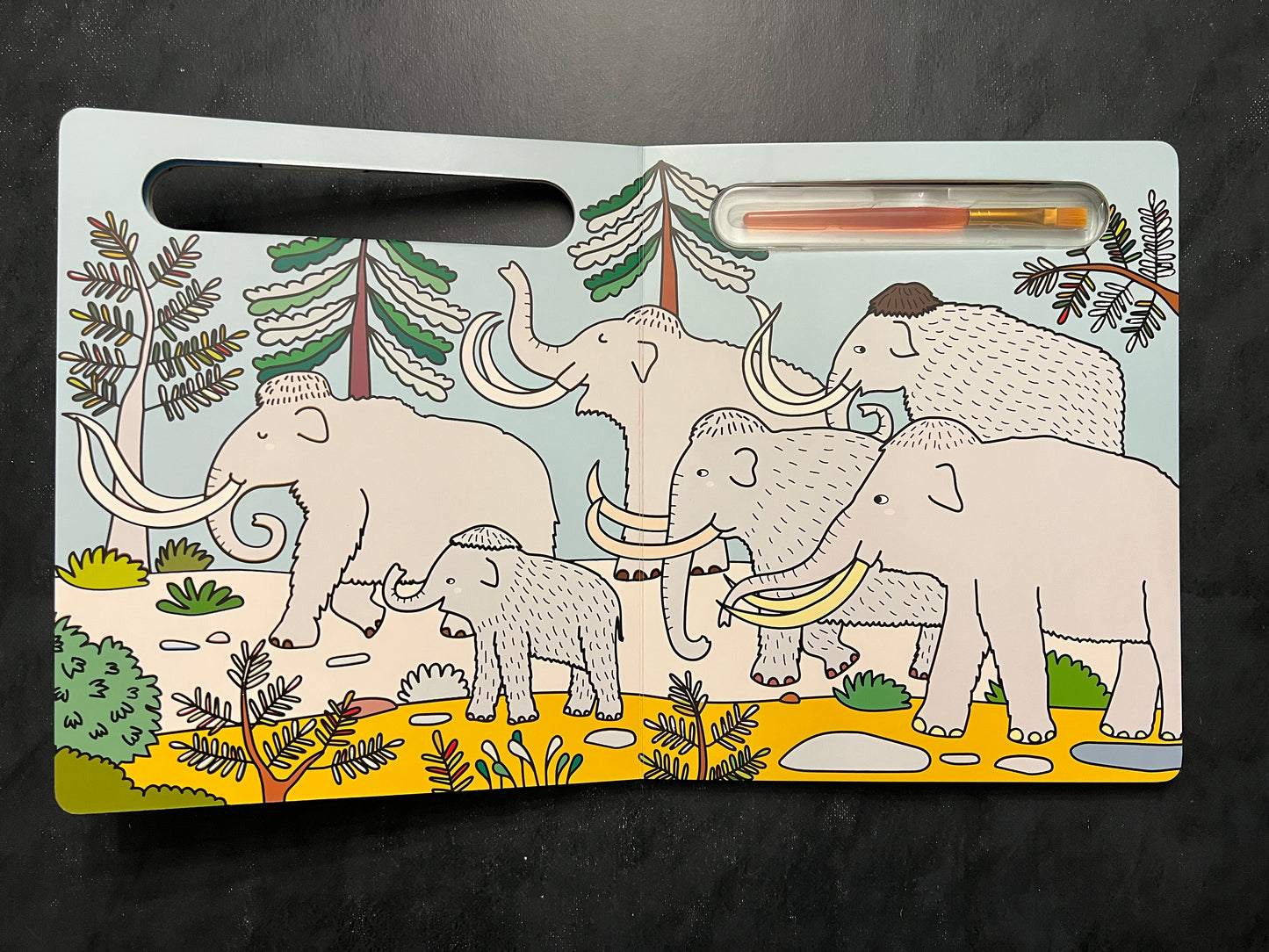 Coloriage magique à l'eau - Les animaux préhistoriques