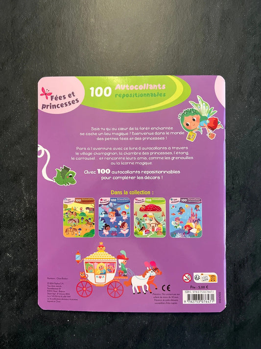 100 autocollants repositionnables - fées et princesses