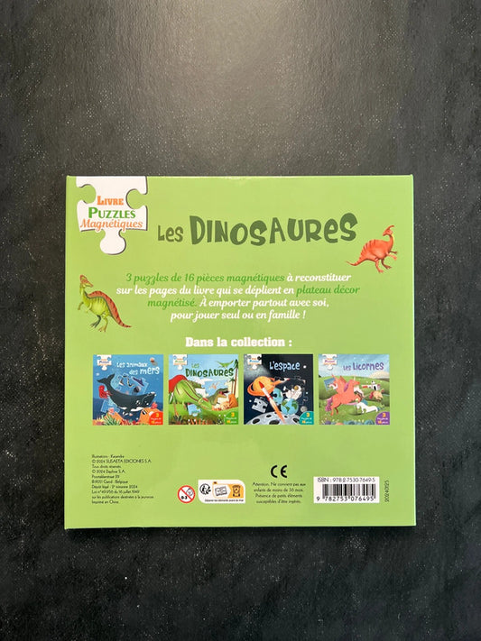 Livre puzzles magnétiques - les dinosaures