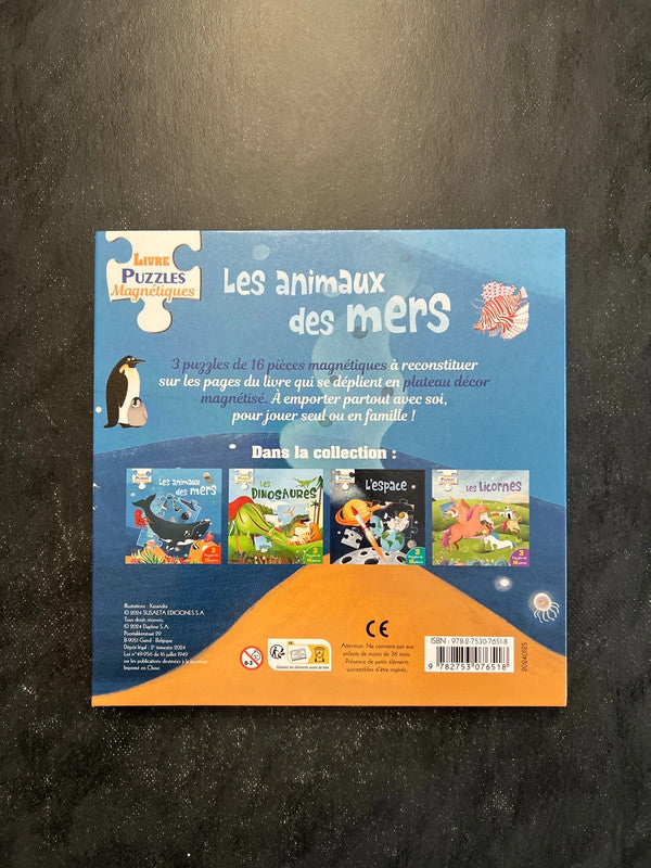 Livre puzzles magnétiques - les animaux des mers