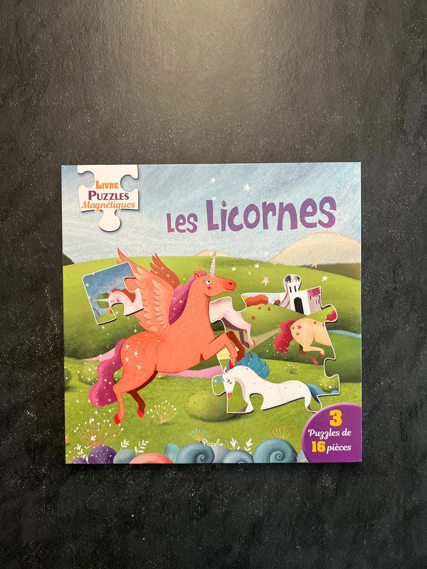 Livre puzzles magnétiques - les licornes